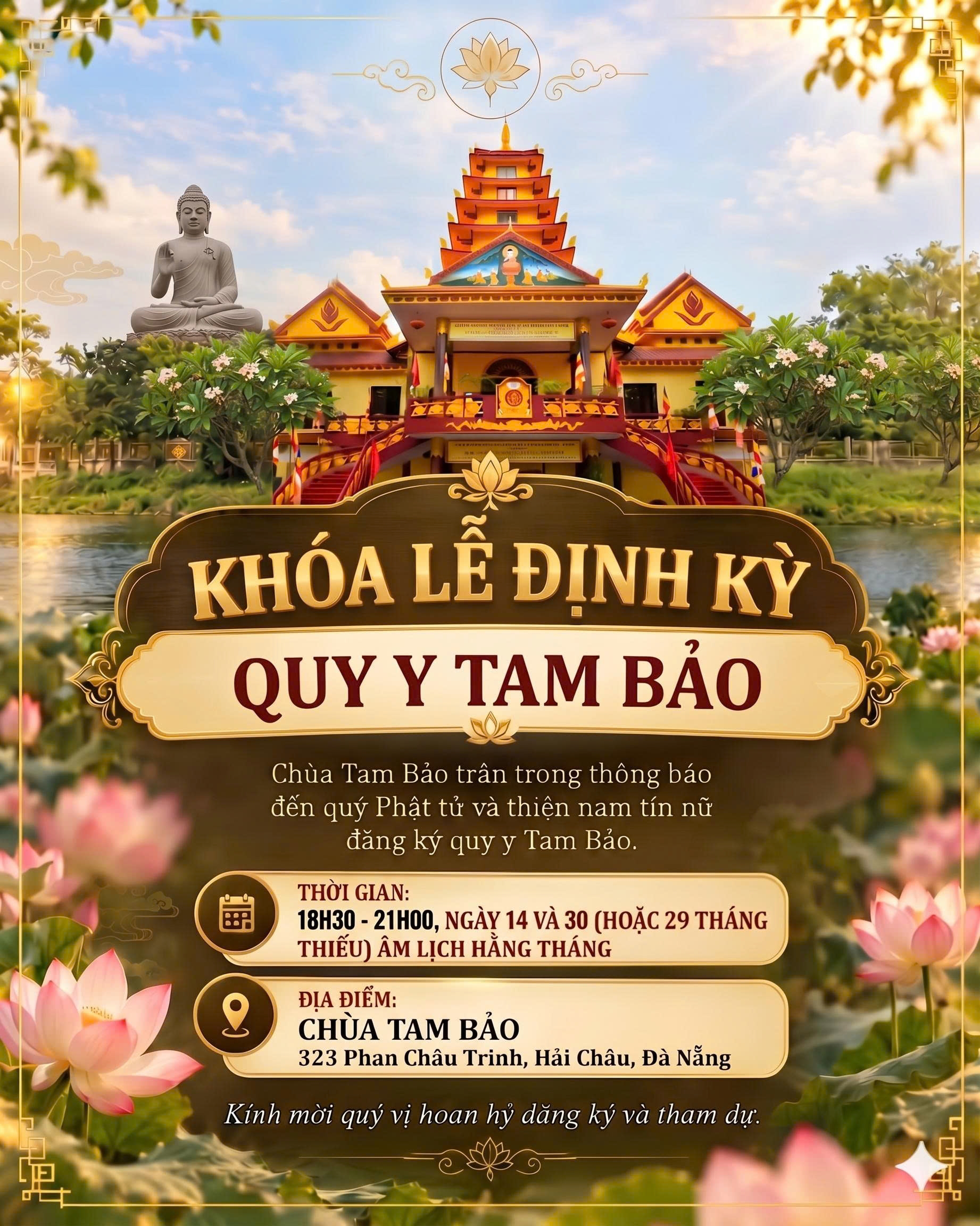 Khóa lễ định kỳ Quy Y Tam Bảo