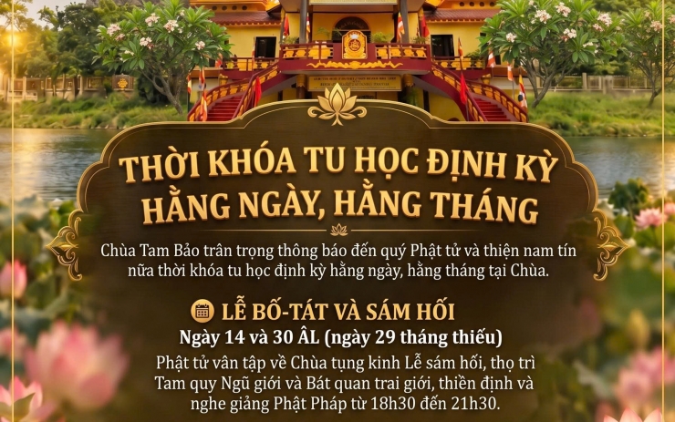 Thời khóa tu học định kỳ hằng ngày, hằng tháng